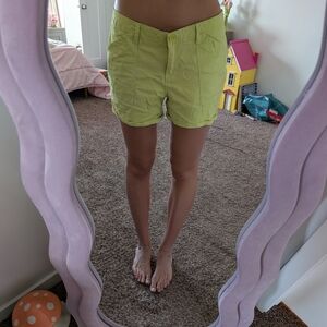 Lime Green Y2K Women's Cargo Shorts Size 14